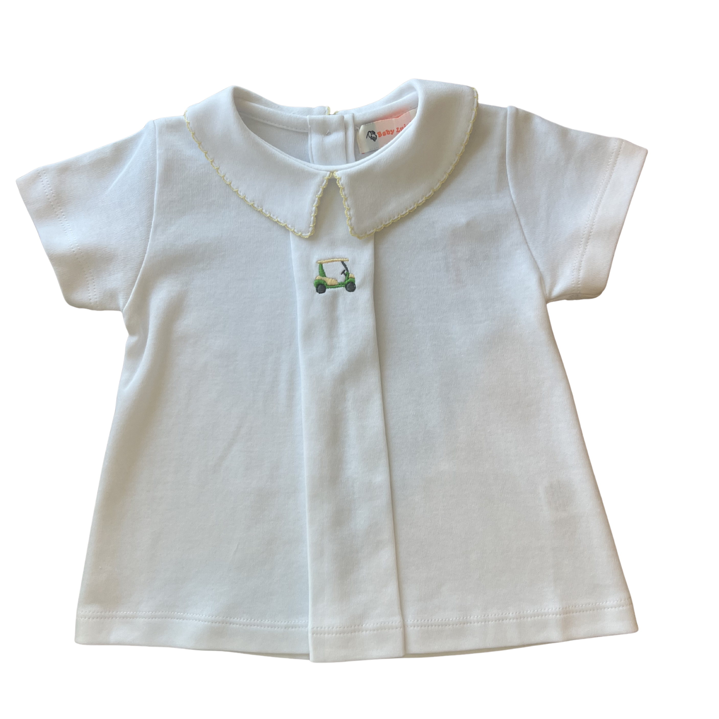 Boy Yellow Golf Cart Pleated Shirt