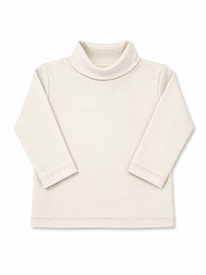 Sand Thin Stripe Turtleneck