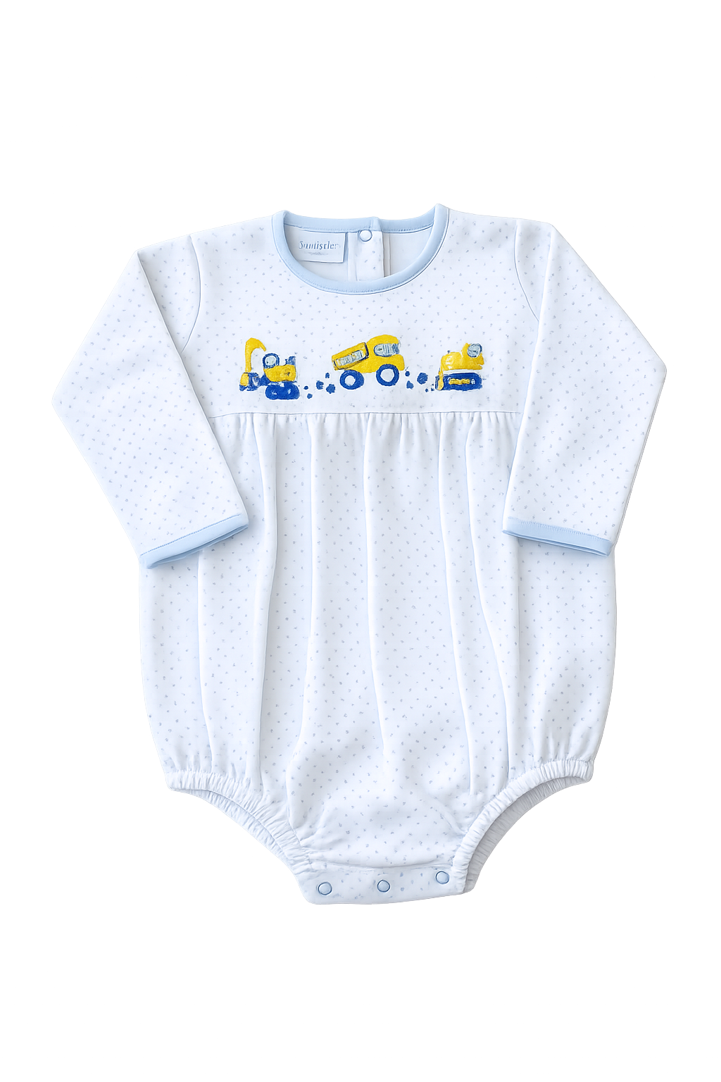 Lt Blue Dot LS Mini Construction Crew Bubble