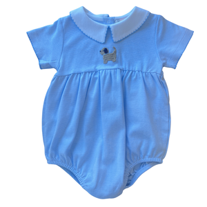 Boy Blue Stripe Puppy Bubble