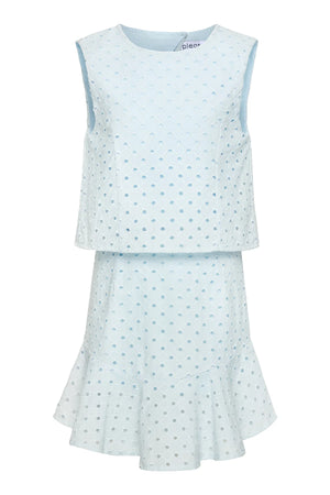Cleo Light Aqua Eyelet Dress
