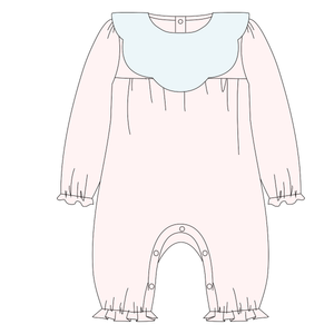 Emma Pink Pima Scallop Collar Romper