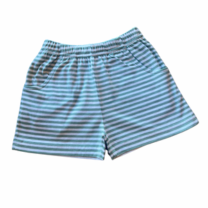 Green Stripe Jersey Front Pocket Short