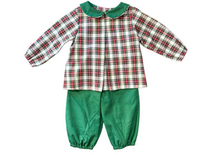 Red/Green Plaid Bloomer Pant Set