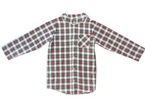 Red/Green Plaid Manderin Shirt