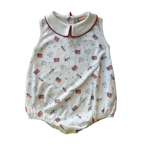 White Flag & Firework Print Boy Bubble