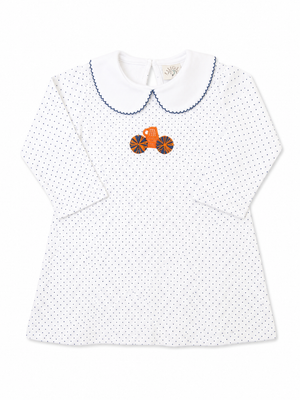 Navy Dot Cheer Peter Pan Dress
