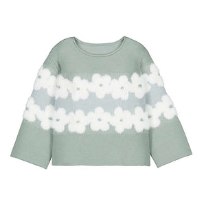 Green Groovy Flowers Jacquard Jumper