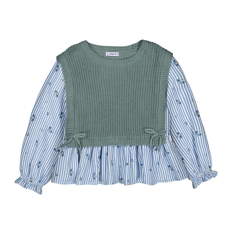 Green Colorblock Vest Top