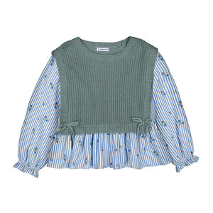 Green Colorblock Vest Top