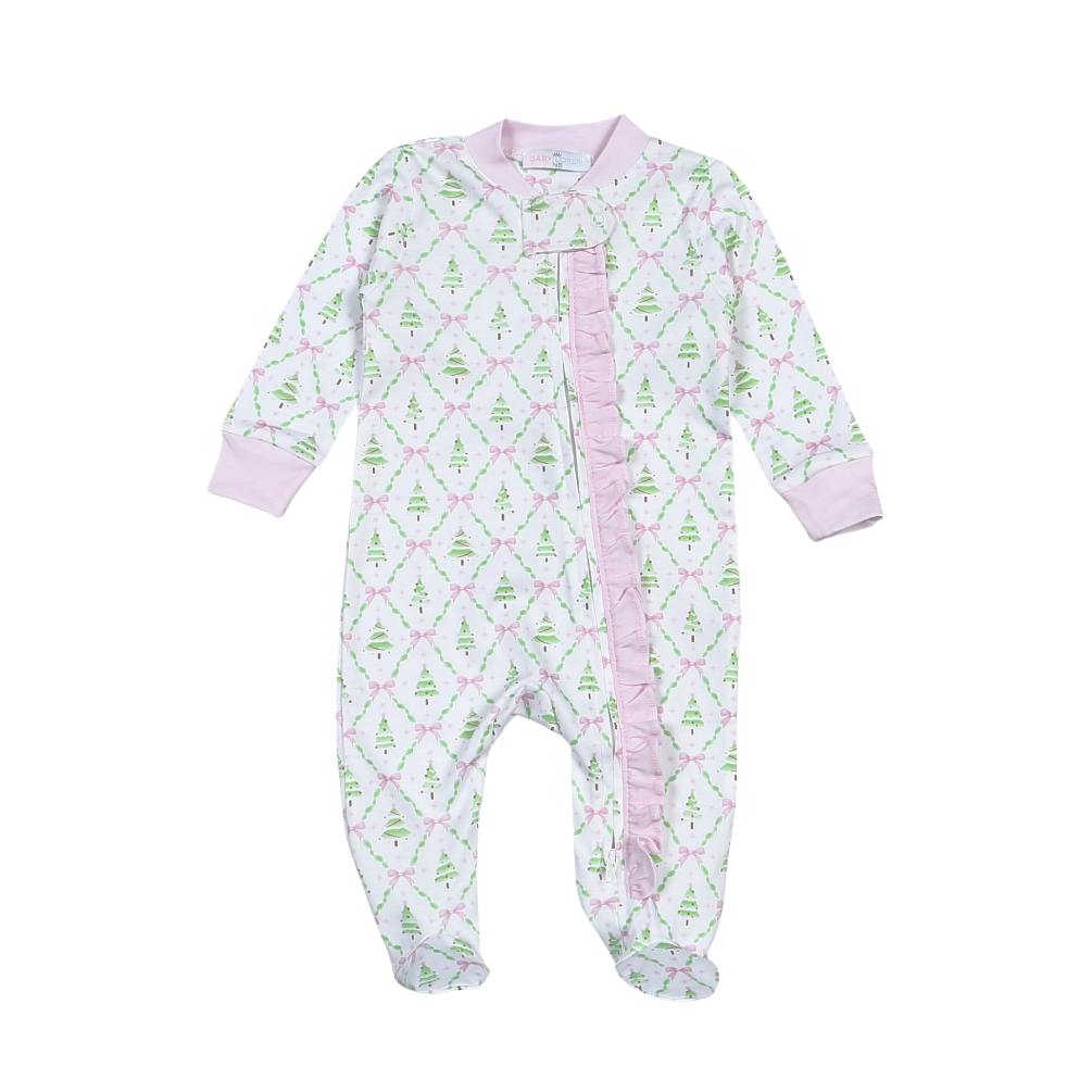 Girl Holly Night Pima Zipper Footie (Infant)