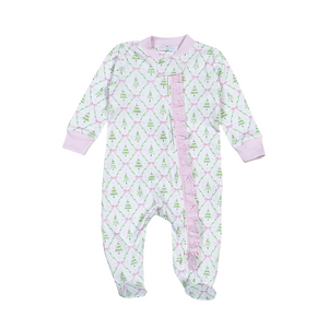 Girl Holly Night Pima Zipper Footie (Infant)