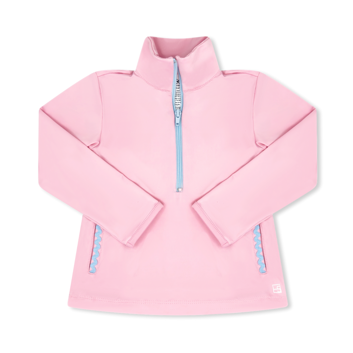 Heather Half Zip - Cotton Candy Pink w Cotton Candy Blue