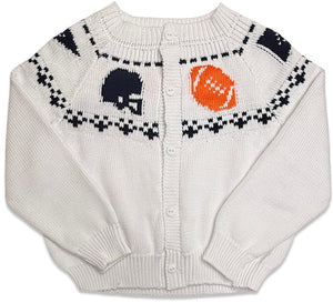Boy's Navy & Orange Fair Isle Sweater