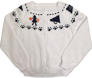 Girl Navy & Orange Fair Isle Sweater