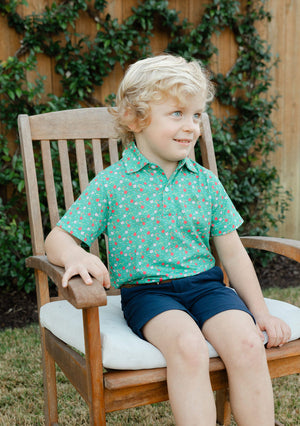 Back to School on Green Sport Polo