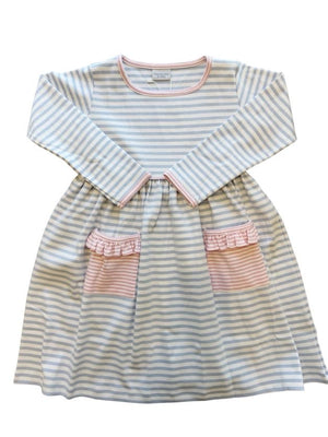 Blue Stripe, Pink Pocket Dress