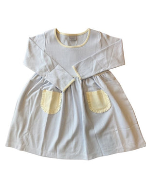 Lt Blue Stripe w/ Yellow Pocket Dress
