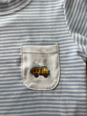 Blue Stripe Mini Dump Truck SS Tee