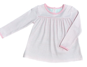 Thin Light Pink Stripe Isla Top