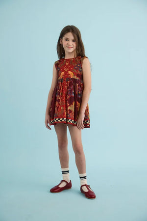 Birds of a Feather Maroon Piper Dress