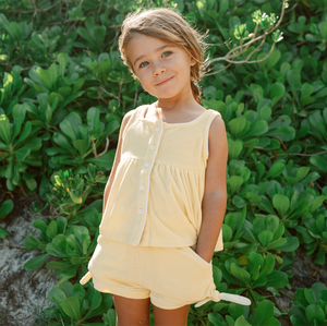 Girls Butter Yellow French Terry Short (Toddler)