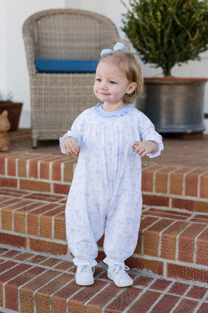 Knit Blue Bows Lila Long Bubble (Baby)