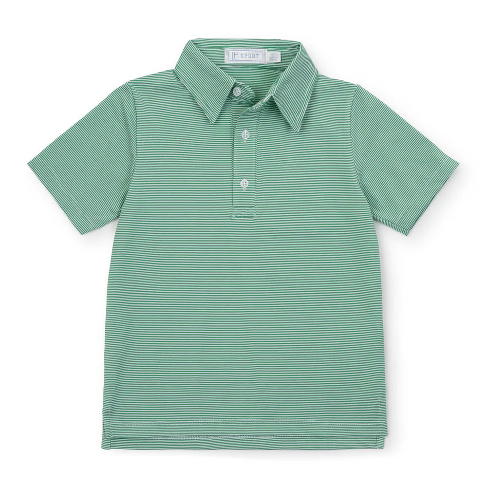 Green Stripe Will Boy’s Performance Polo