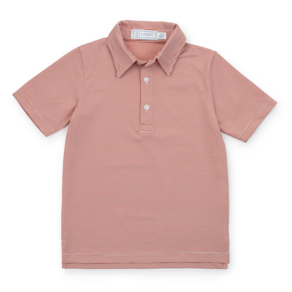 Orange Stripe Will Boy’s Performance Polo