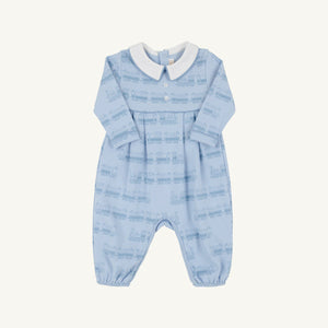 Blue Choo Choos LS Bradford Romper