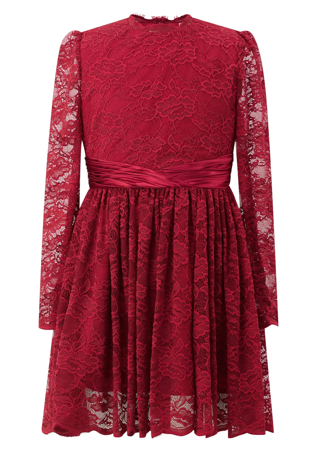 Wine Ember Lace Mini Dress