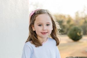 Blue/White w/ Pink Detail Meggie Legging Set