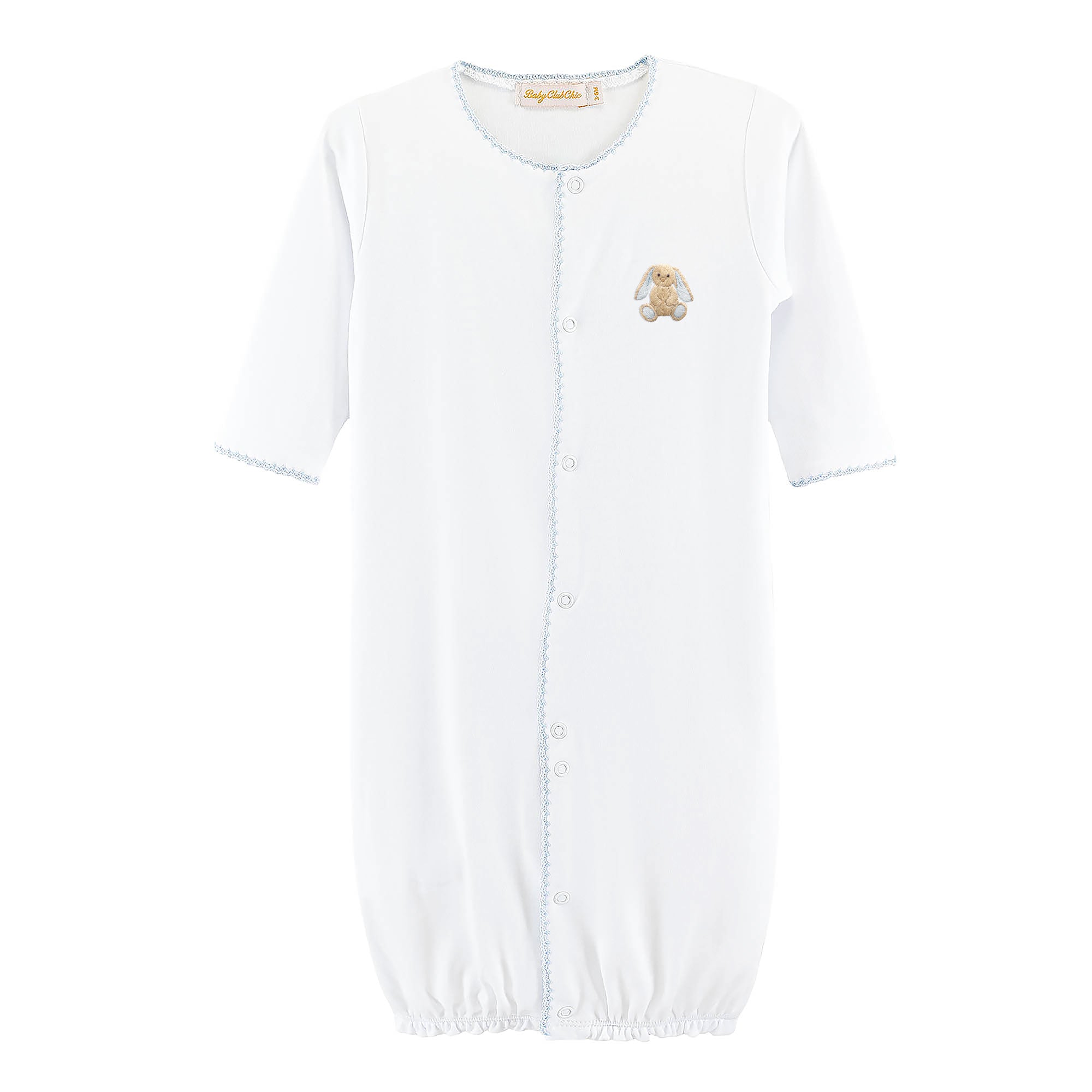 Boy Tiny Baby Toys Conv Gown w/ Crochet Trim