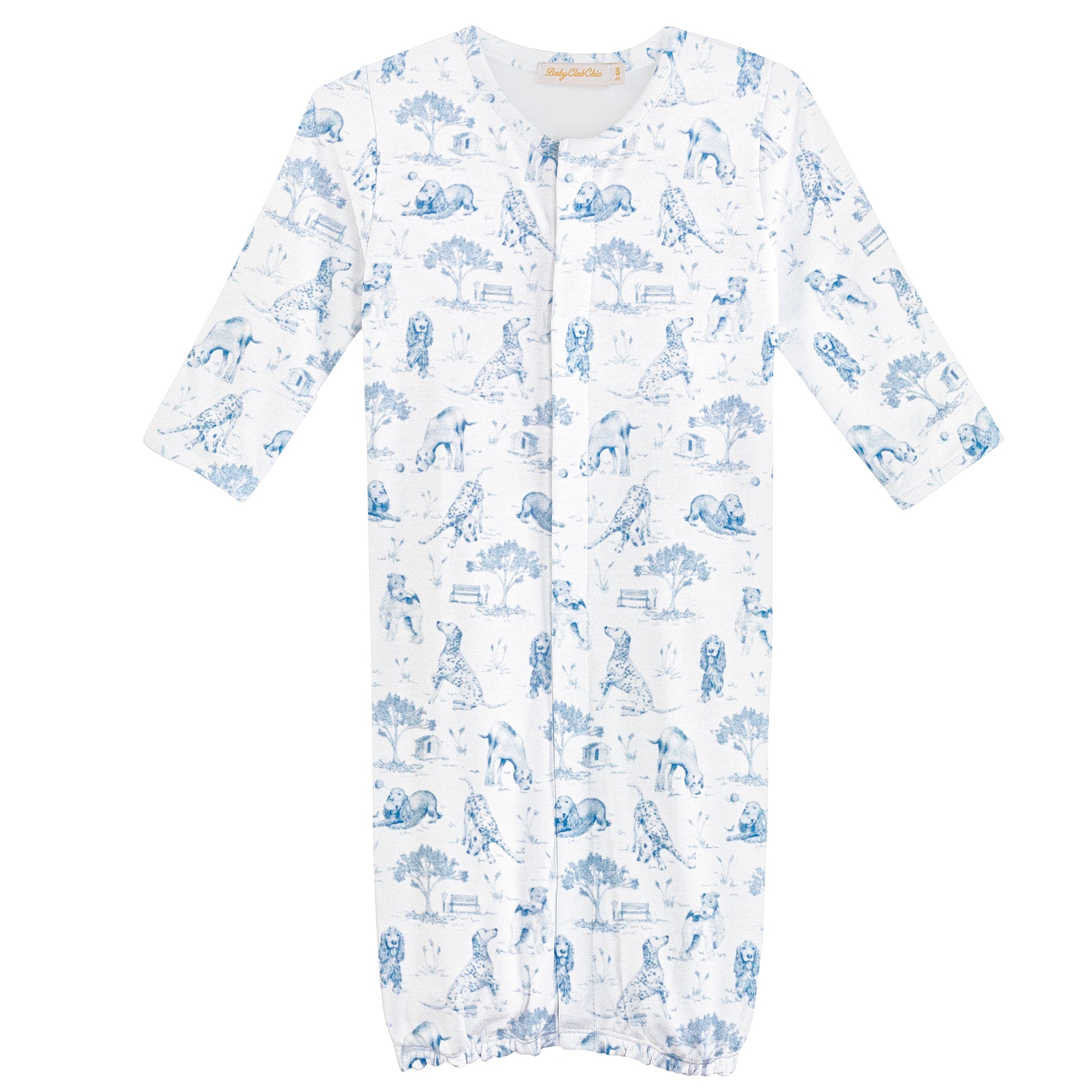 Barking Bliss Blue Printed Conv Gown