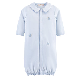 Light Blue Little Sheep All-Over Emb  Pima Converter Gown