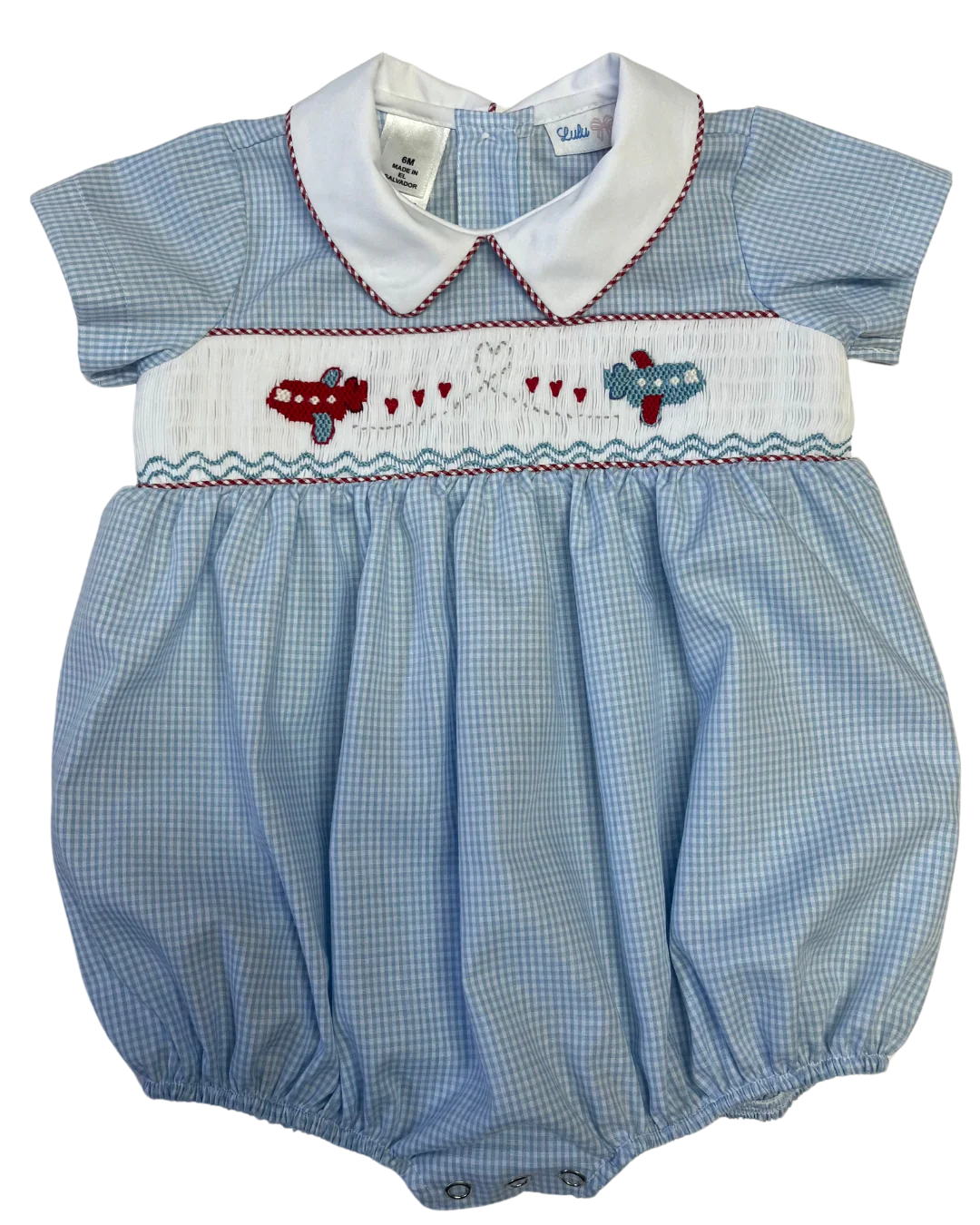 Noah Valentine Airplane Smocked Bubble