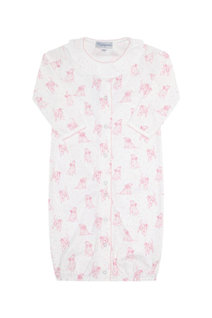 Pink Puppy Love Print Converter Gown