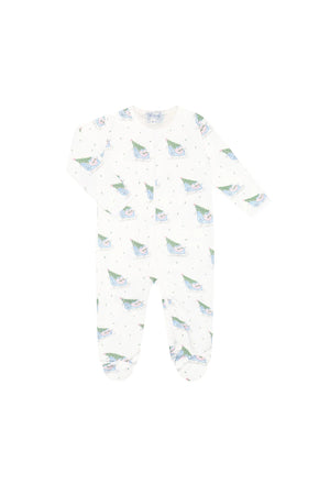 Pink Merry Sleighs Zipper Footie