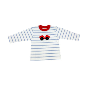 Sky Blue Stripe Race Car Shirt (Toddler)