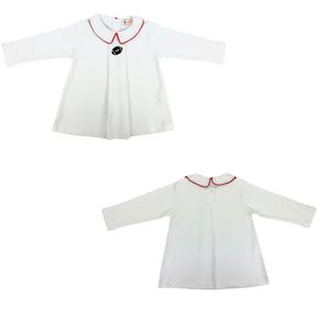 White/Red Football Peter Pan LS Shirt (Baby)