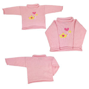 Lt Pink Crown & Crossed Wands Roll Neck Sweater (Kid)
