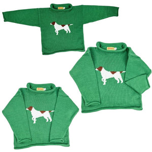 Hunter Green Pointer  Roll Neck Sweater (Toddler)