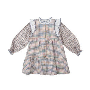 Orange/Navy Plaid Dress