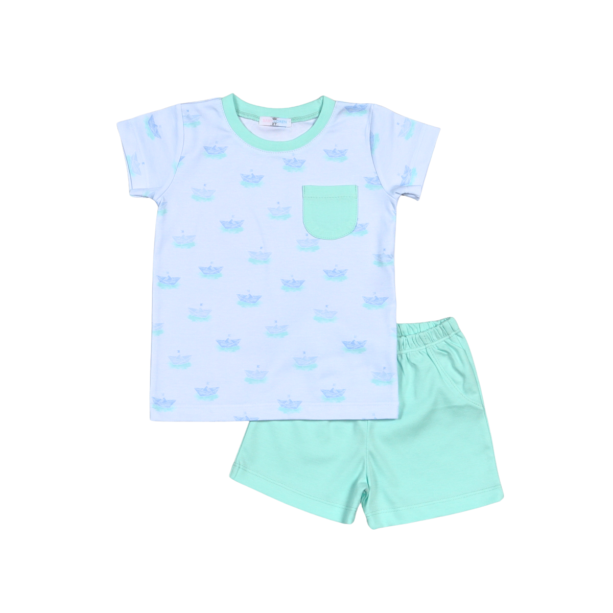 Paper Boats Boy Short Set