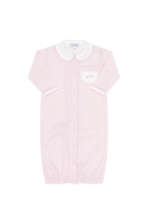 Pink Herringbone Emb Converter Gown
