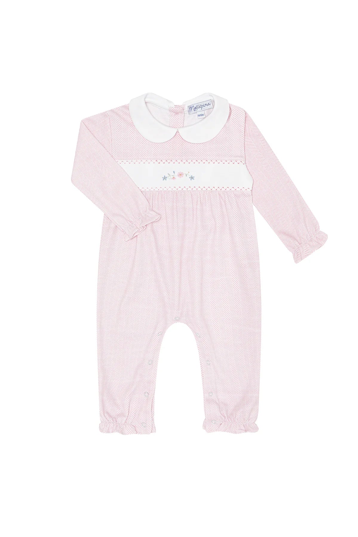 Pink Herringbone Emb Playsuit