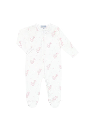 Pink Elephant Zipper Footie