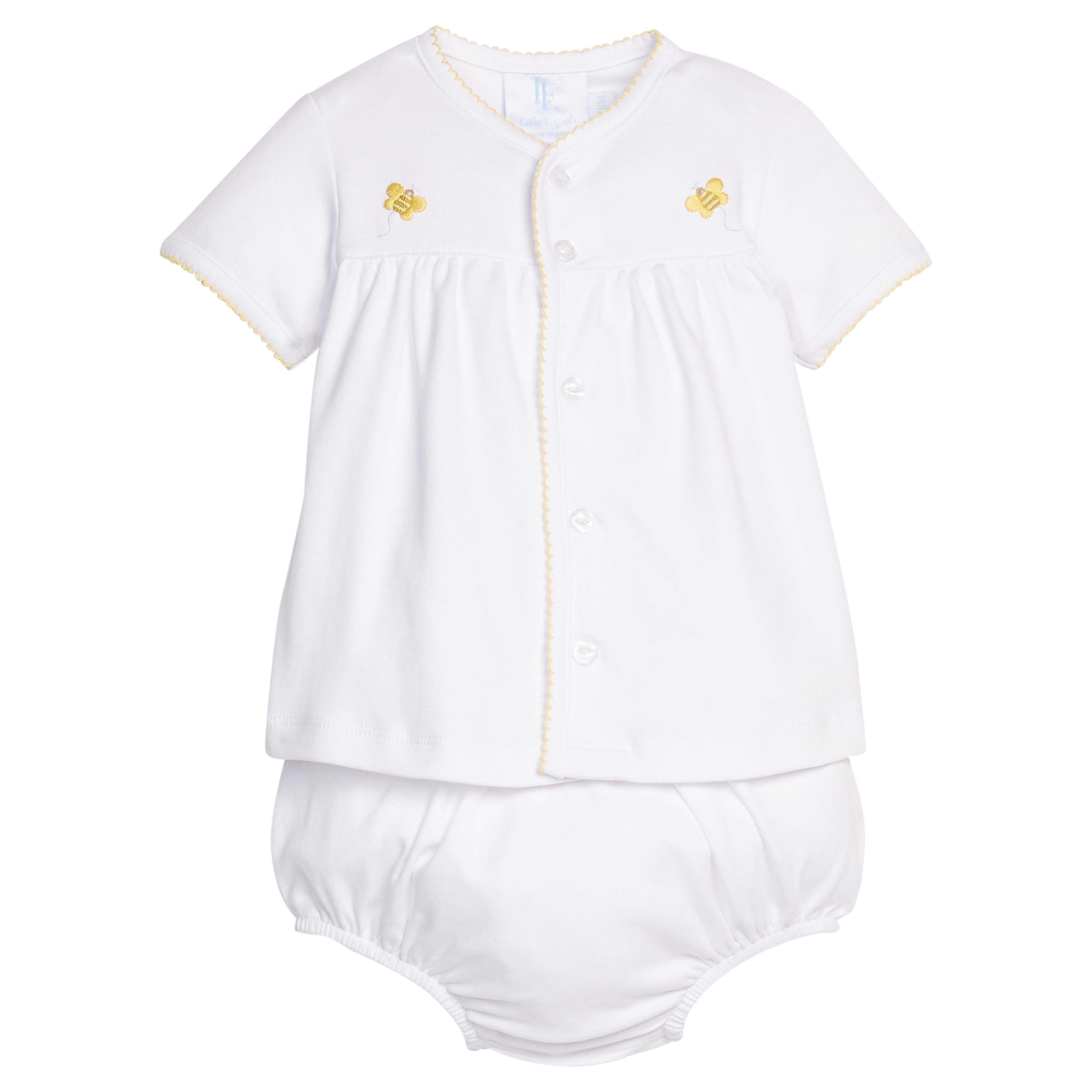 Bee Pinpoint Layette Knit Set