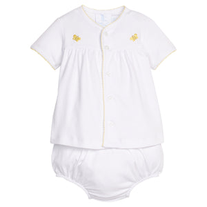Bee Pinpoint Layette Knit Set