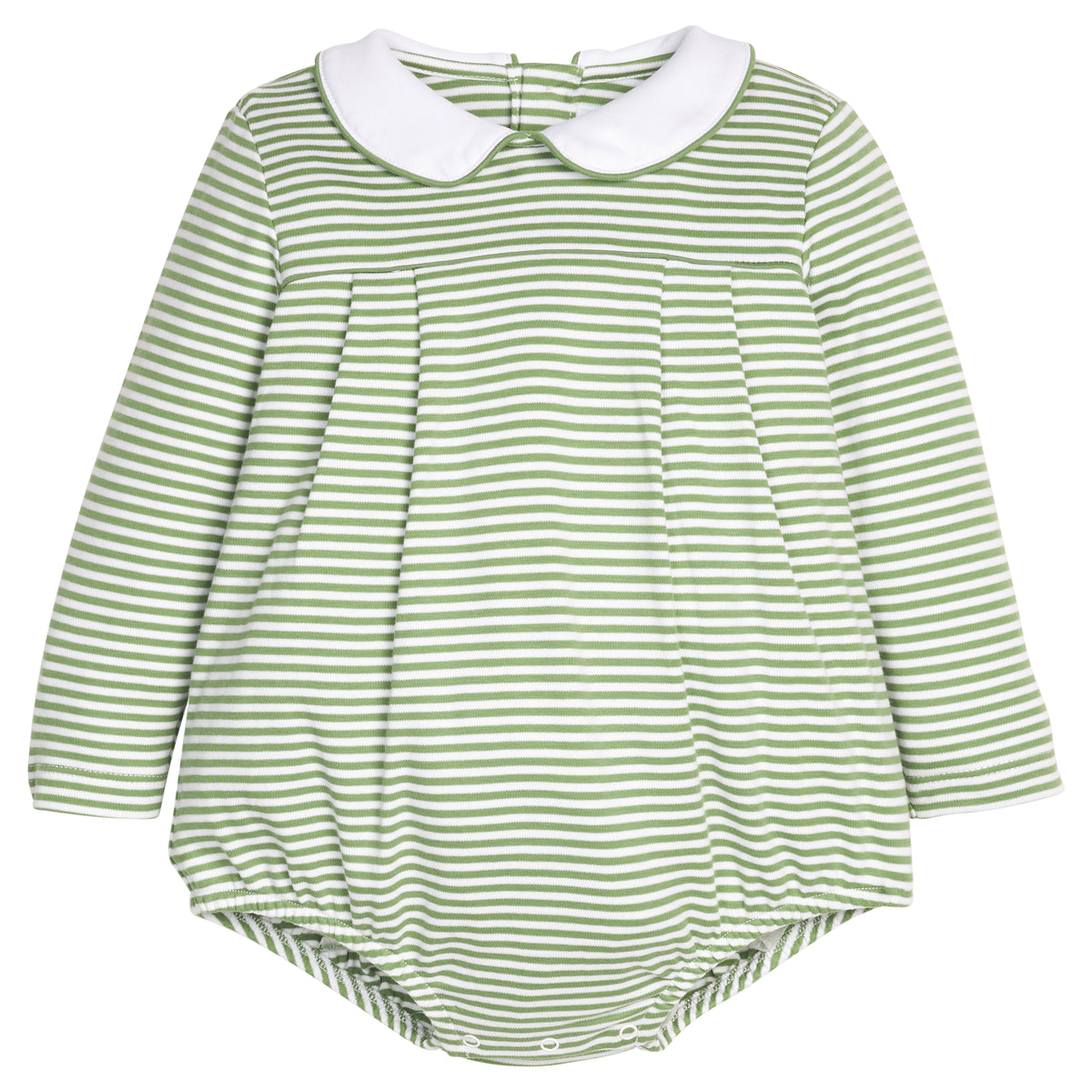 Watercress Stripe Pleated Peter Pan Bubble